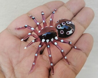 Glass spider, spider figurine, blown glass spider figurine, glass insects figurine, glass animals, spider collectibles, murano spider