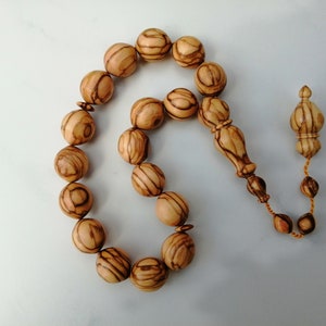 Olive wood tasbih, olive tree prayer beads, Turkish olive wood tasbih, wood tasbeeh, olive wood 17 beads, misbah, olive wood islamic rosary