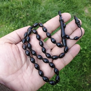 Ebony tasbih, ebony wood rosary, ebony wood prayer beads, ebony tasbih 33 beads, wood tasbih, tasbeeh wood, muslim prayer beads, misbah