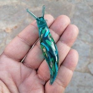 Glass slug, glass slug figurine, murano slug, slug ornament, colorful slug, hand blown slug figurine, glass figurine glass animals