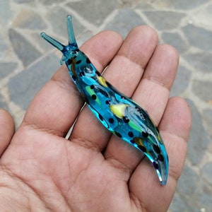 Glass slug, glass slug figurine, murano slug, slug ornament, colorful slug, hand blown slug figurine, glass figurine glass animals