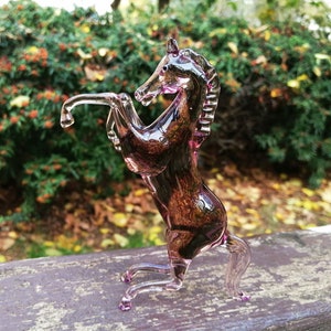 Glass Horse, glass horse figurine, glass horse ornament, prancing horse figurine, murano horse, glass figurine, miniature horse