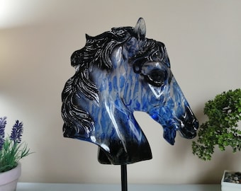 Horse statue sculpture, horsehead sculpture, hand-painted horse home decor, horse ornament, home accessories, decorative ornaments