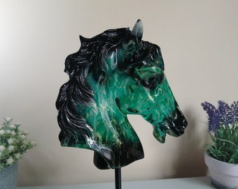 Horse statue sculpture, horsehead sculpture, hand-painted horse home decor, horse ornament, home accessories, decorative ornaments