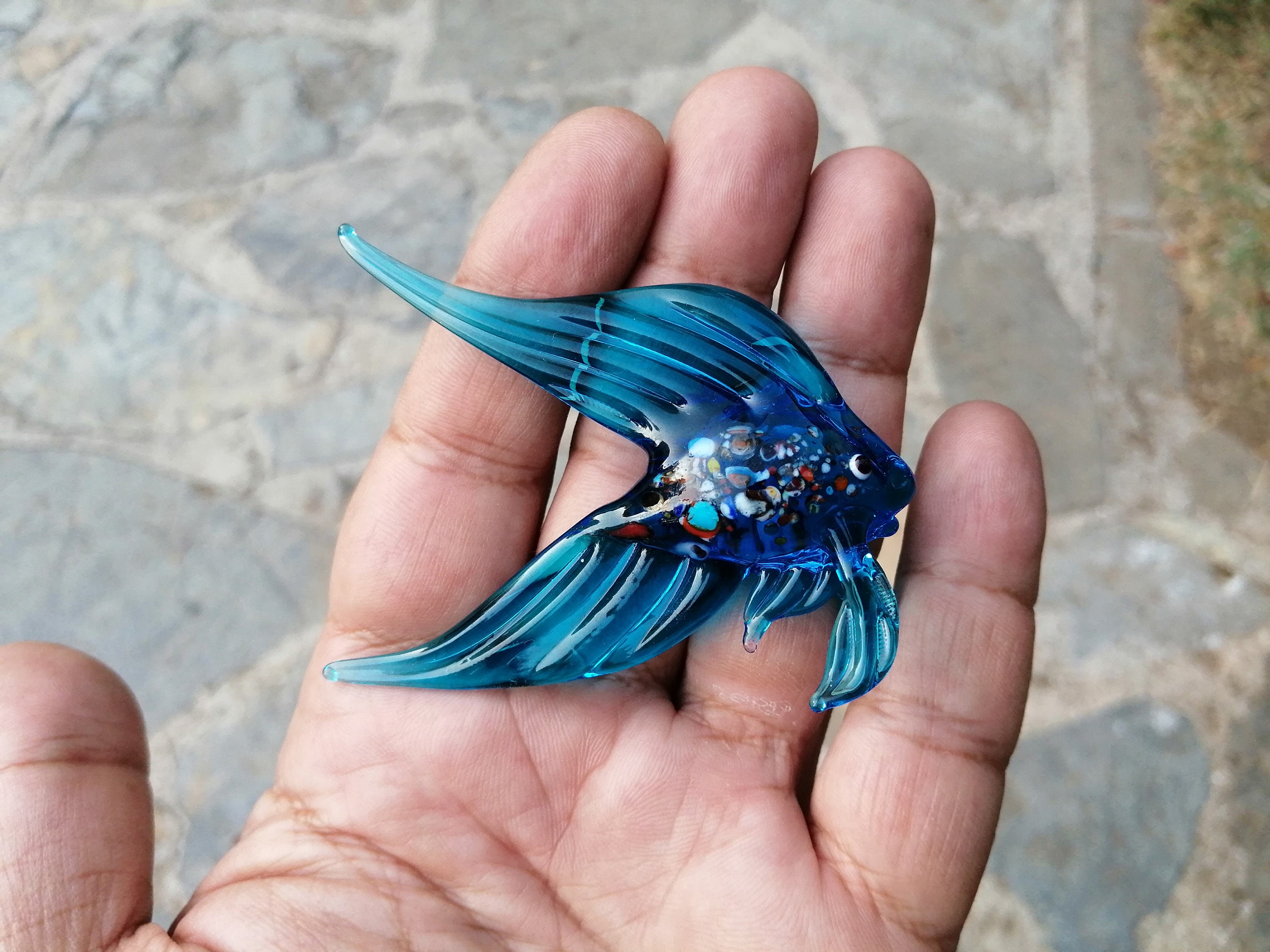 Glass Fish Hand Blown Fish Figurine Fish Ornament Art Glass Etsy Canada