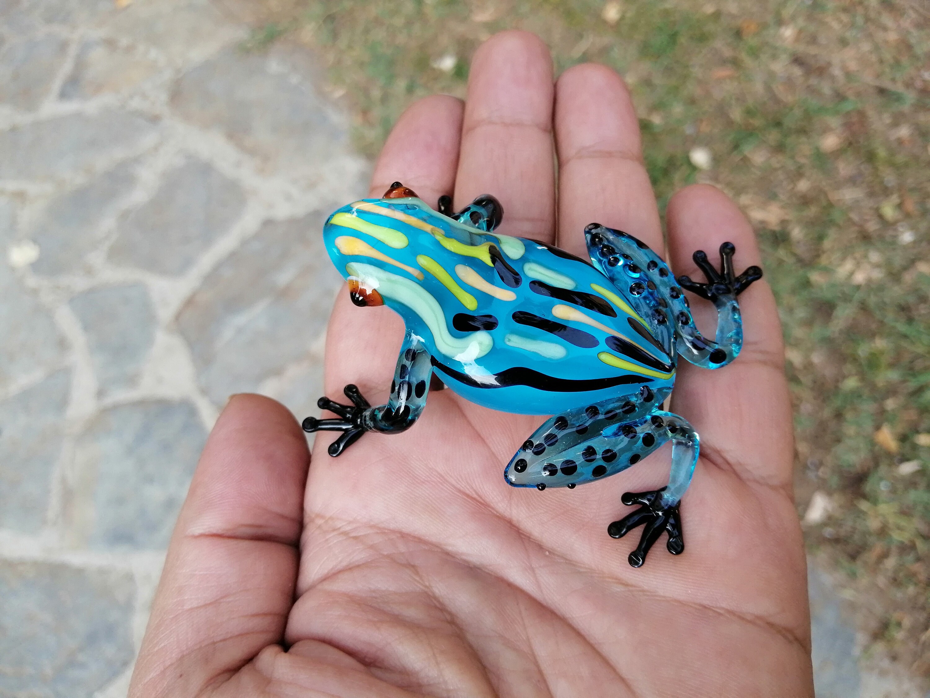 Glass Frog Hand Blown Glass Frog Figurine Frog Ornament Etsy 日本