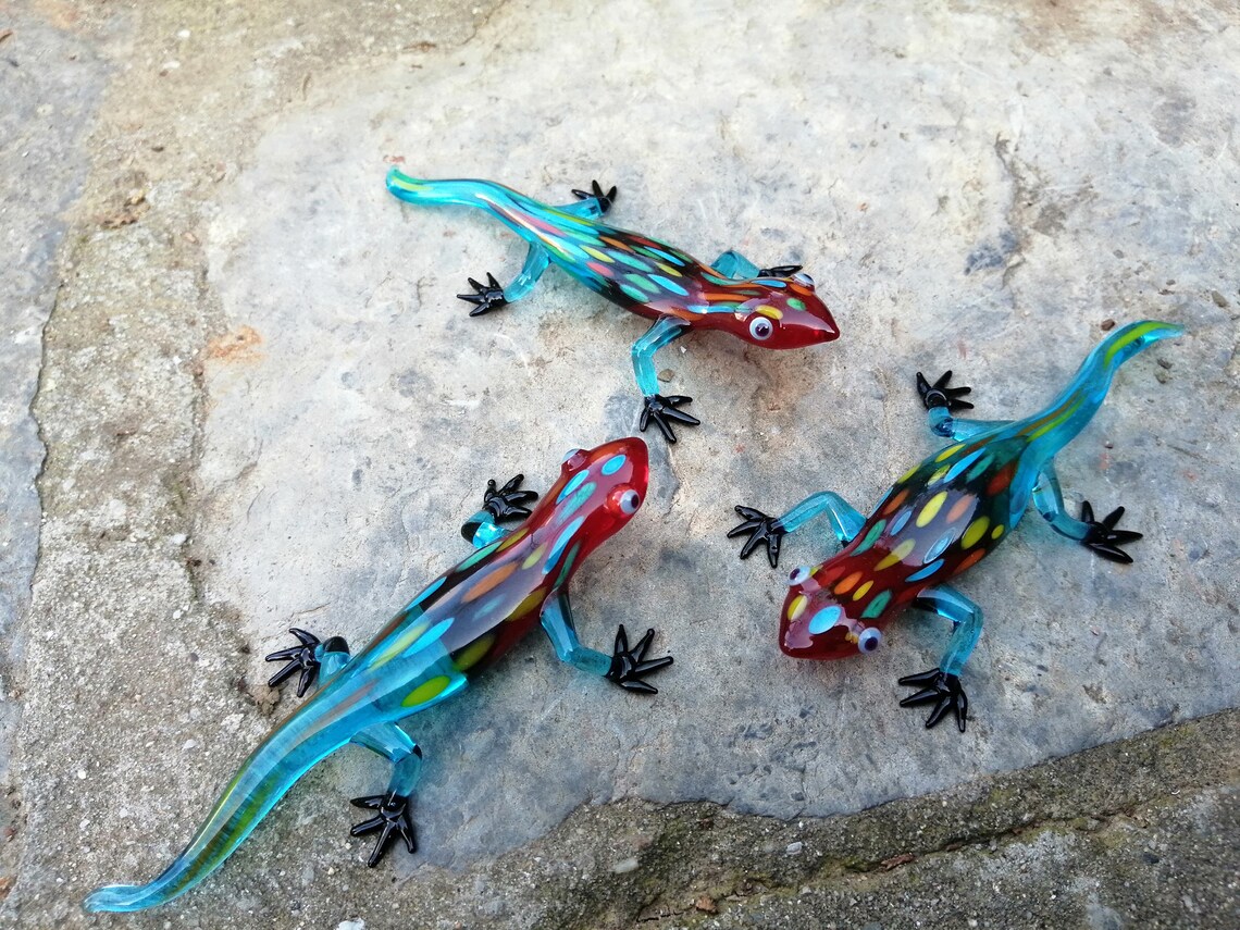 Glass lizard figurine glass lizard ornament murano glass Etsy