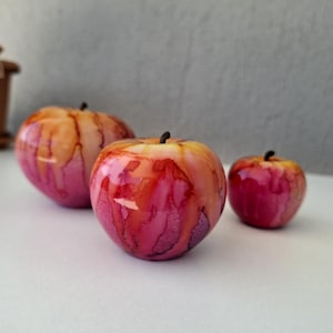 3 pcs Apple ornament, apple sculpture, hand-painted apple home decor, hope for prosperity symbol accessories, decorative ornaments