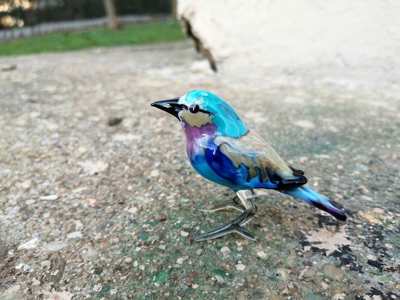 Glass Bird Hand Blown Glass Bird Figurine Glass Bird Etsy