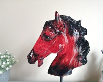 Horse statue sculpture, horsehead sculpture, hand-painted horse home decor, horse ornament, home accessories, decorative ornaments