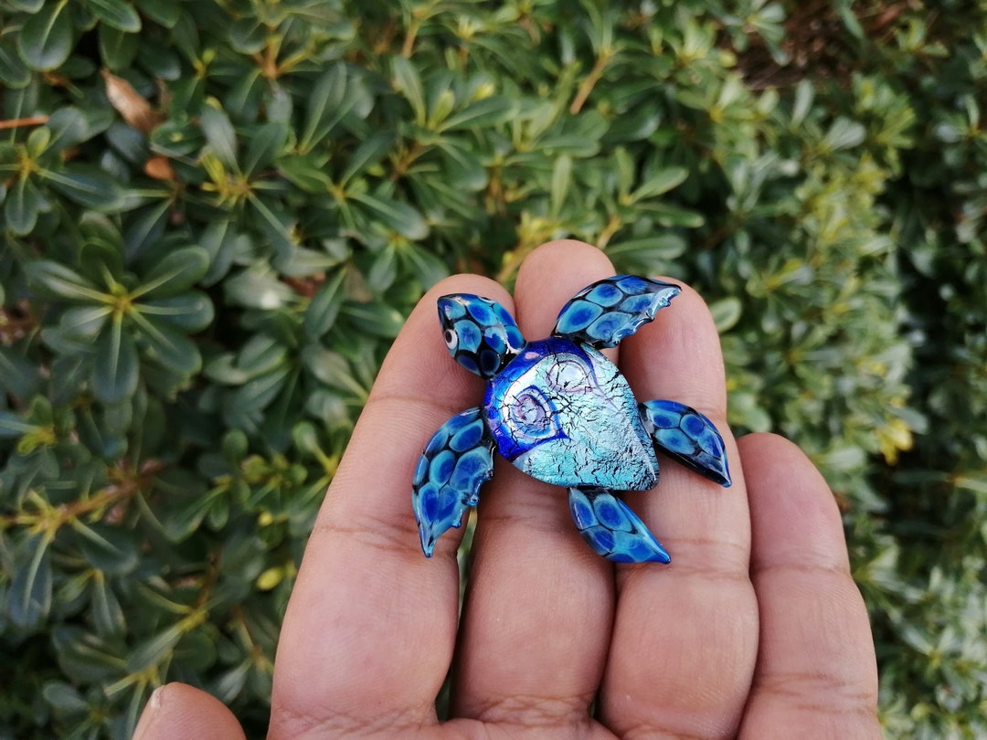 Glass Sea Turtle Hand Blown Glass Sea Turtle Glass Sea Etsy