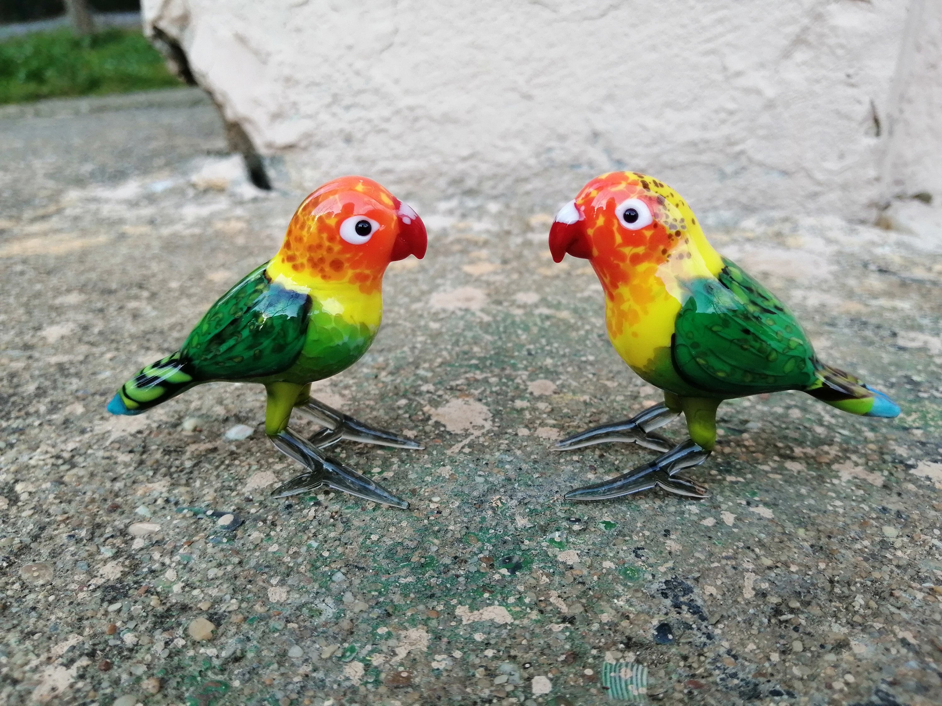 Glass Parrot Hand Blown Glass Bird Figurine Glass Bird Etsy