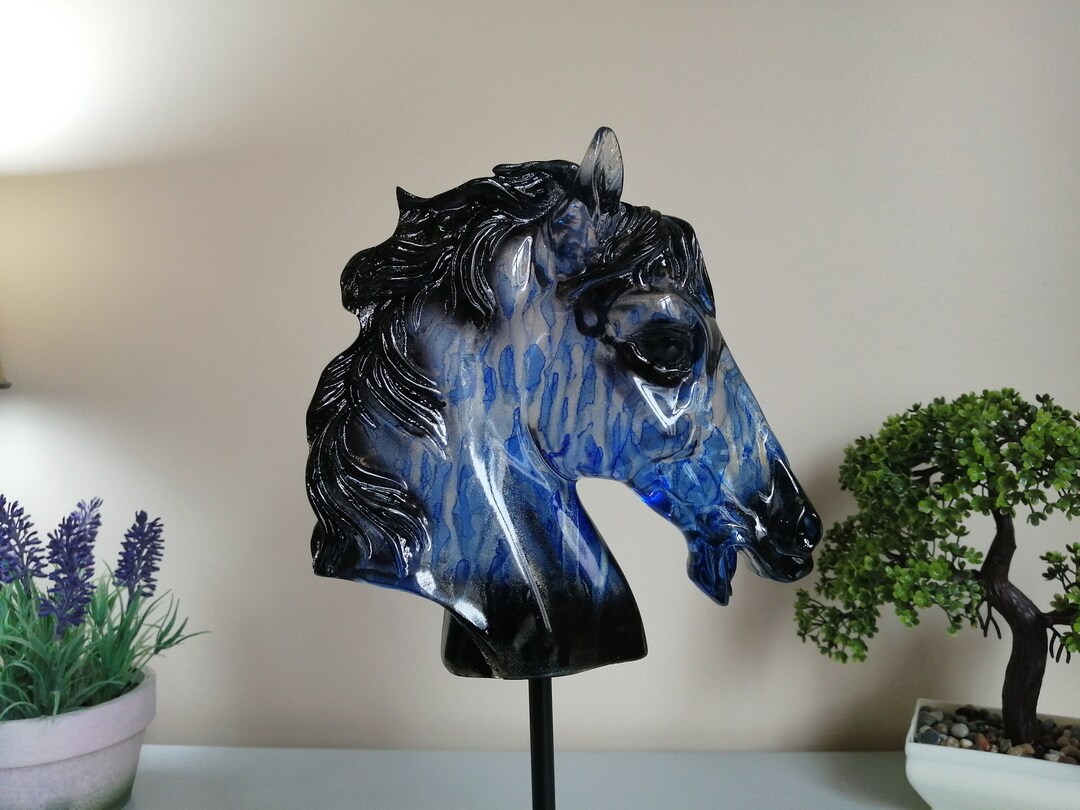 Horse Statue Sculpture, Horsehead Sculpture, Handpainted Horse Home