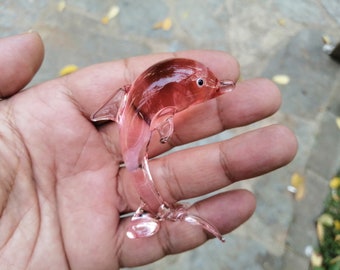 Glass dolphin, hand blown glass dolphin figurine, dolphin ornament, murano dolphin, colorful dolphin, glass sea life, glass sea animals
