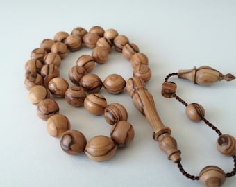 Olive tree tasbih, olive wood tasbih, olive tree prayer beads, Turkish wood tasbih, wood tasbeeh, 33s olive wood prayed beads, misbaha