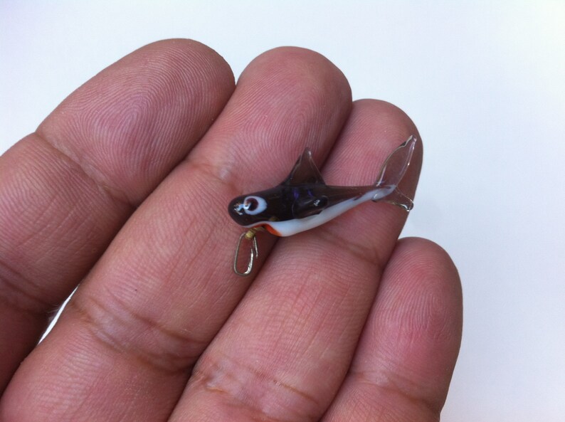 glass sea animals shark pendant glass glass shark jewelry murano shark pendant Glass shark glass shark pendant glass collectibles