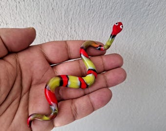 ウランガラスの蛇の置物 手吹き 収集価値のあるアートガラス - Etsy 日本