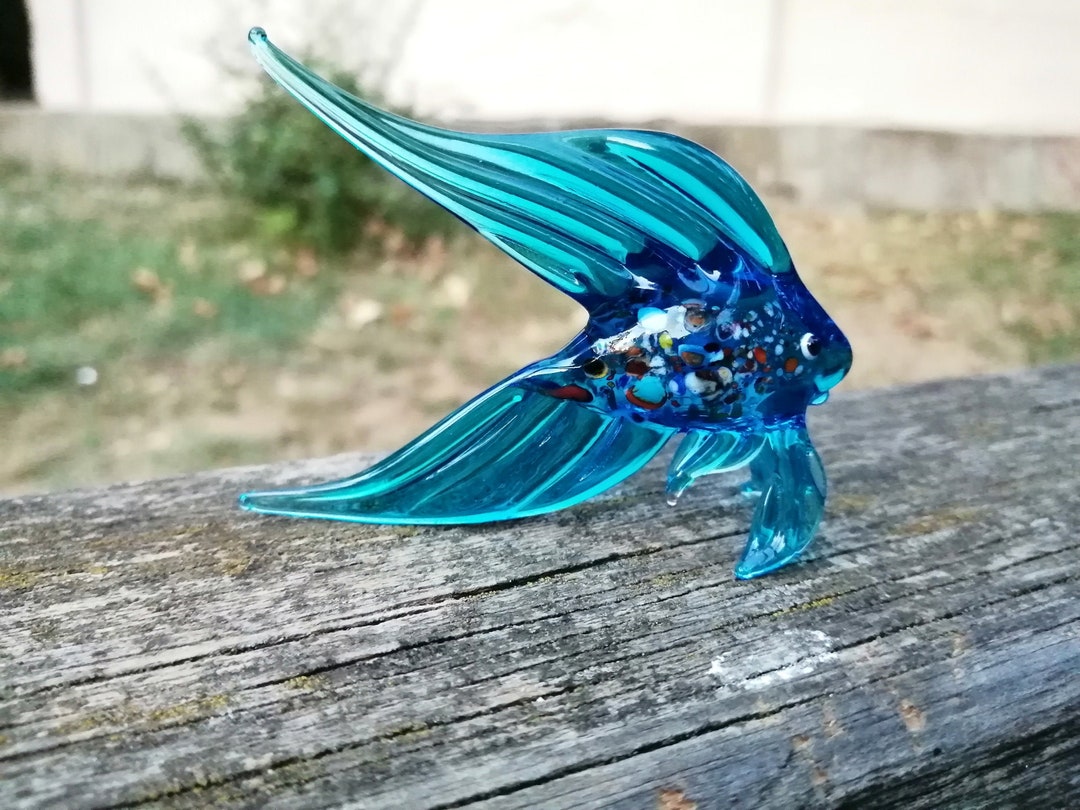 Glass Fish, Hand Blown Fish Figurine, Fish Ornament, Art Glass Fish