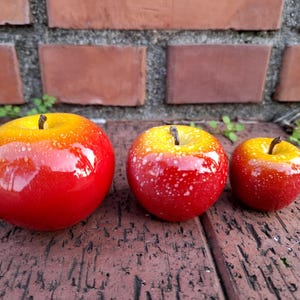 3 pcs Apple ornament, apple sculpture, hand-painted apple home decor, hope for prosperity symbol accessories, decorative ornaments