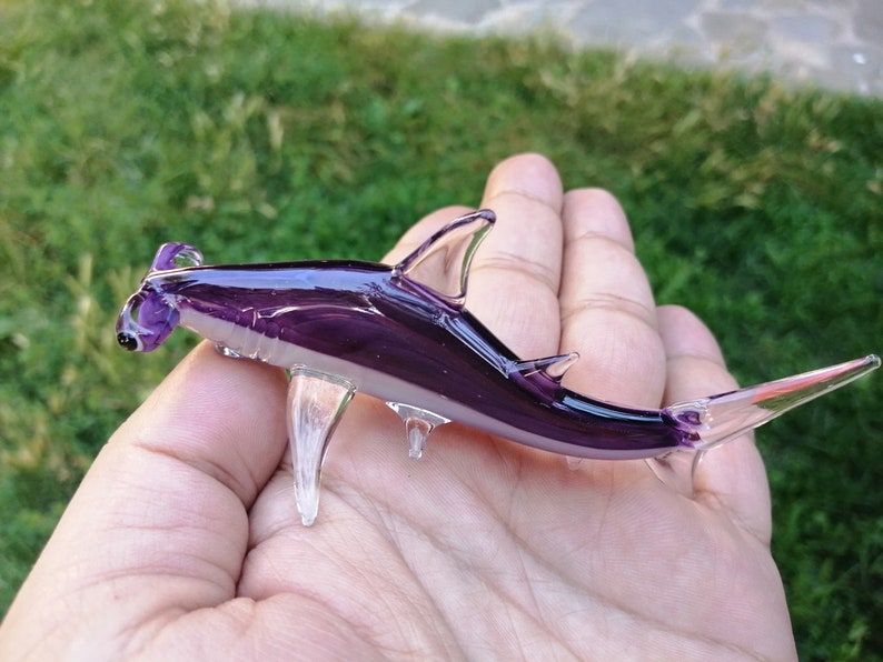 Glass Hammerhead Shark Hand Blown Glass Shark Miniature Etsy