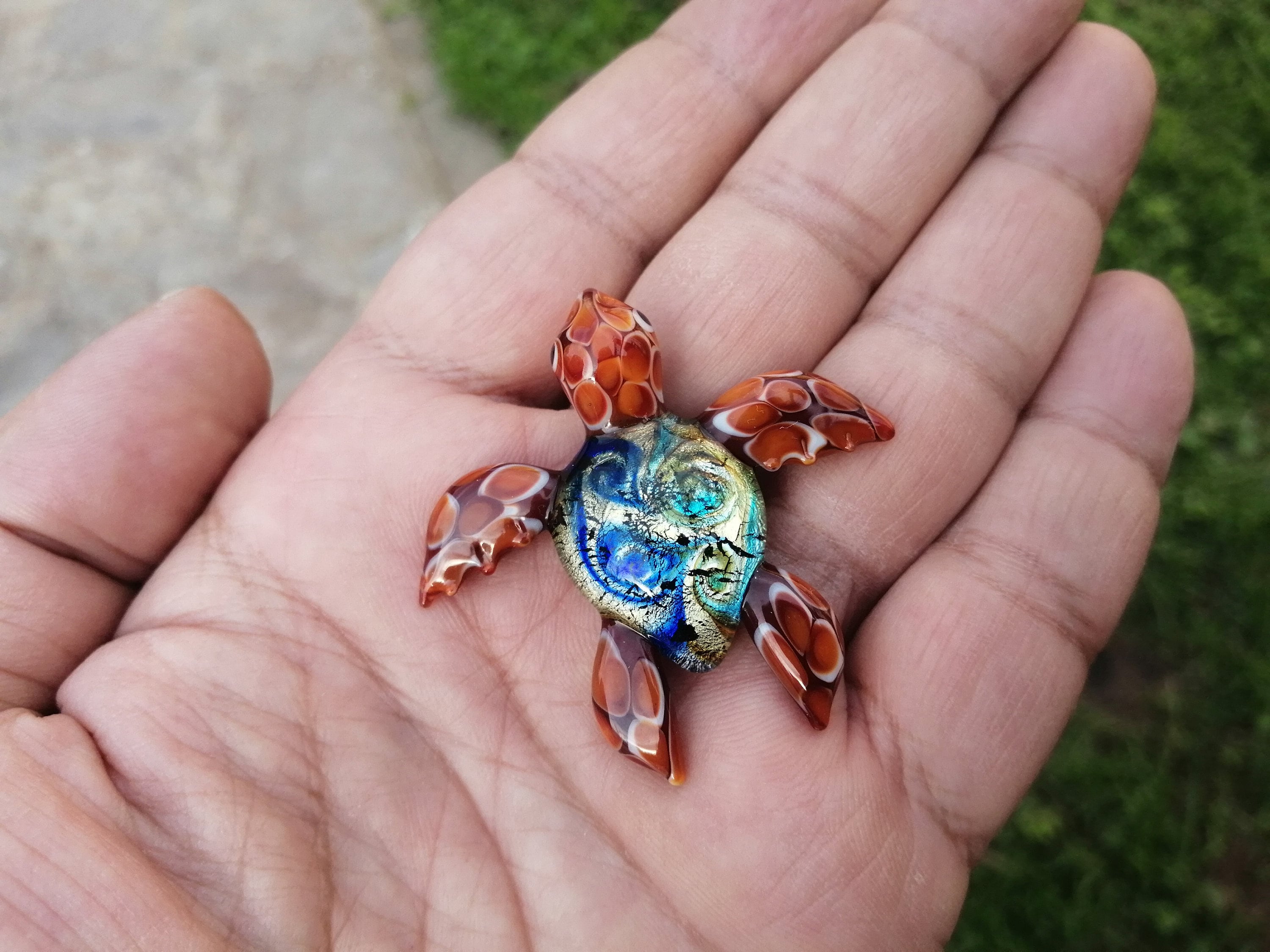 Glass Sea Turtle Hand Blown Glass Sea Turtle Glass Sea Etsy