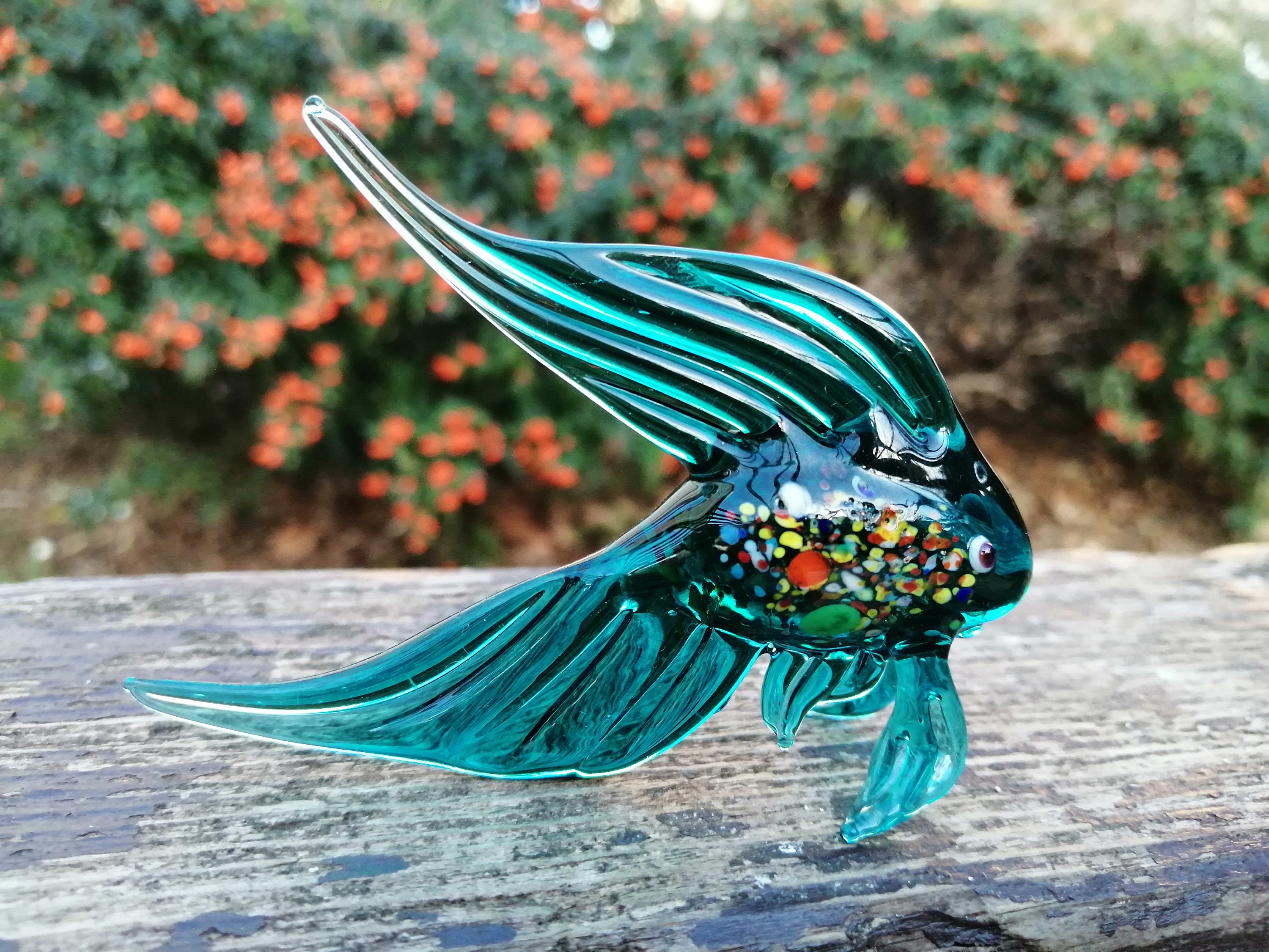 Glass Fish Hand Blown Fish Figurine Fish Ornament Art Glass Etsy