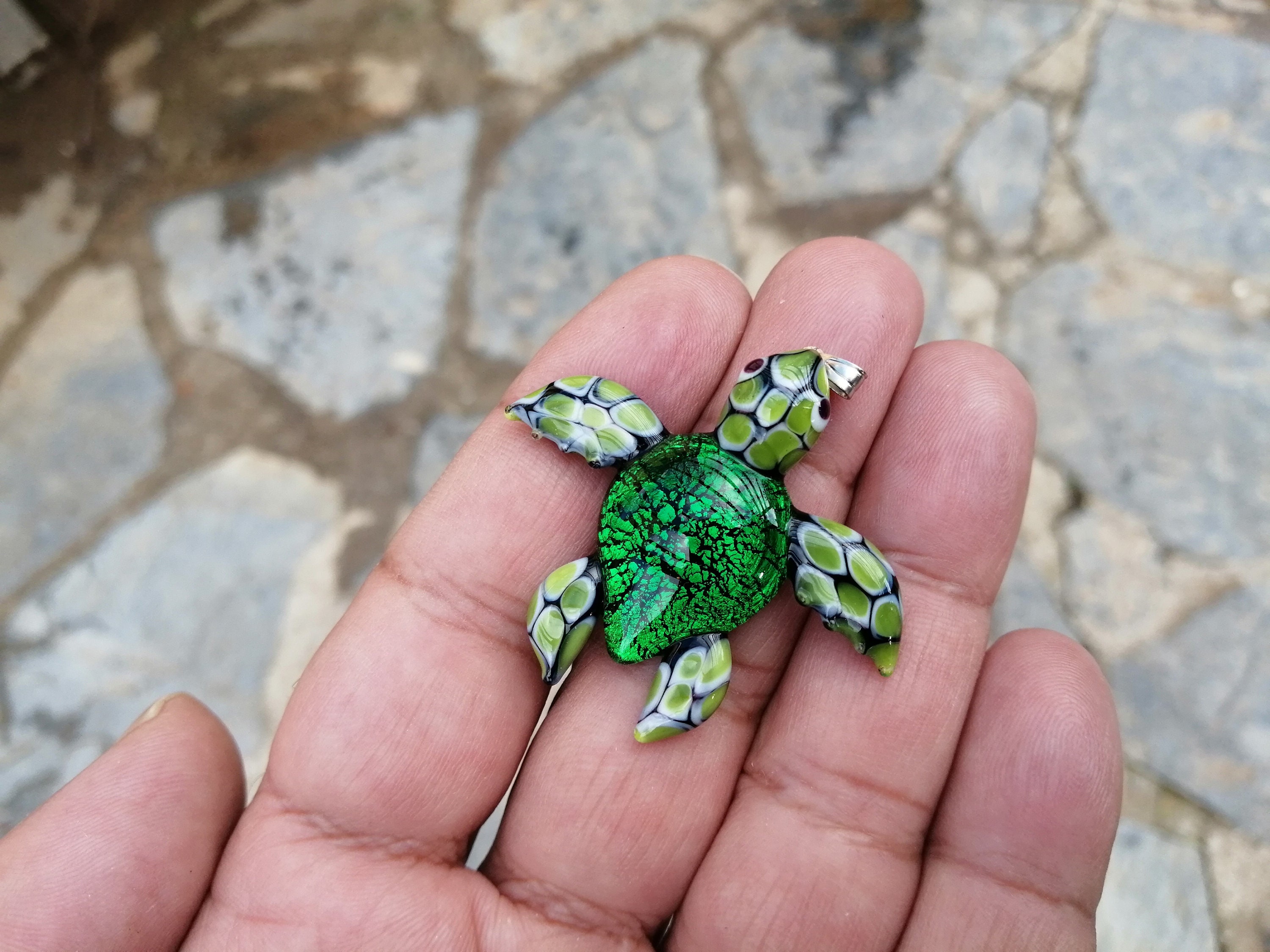 Glass Sea Turtle Pendant Sea Turtle Jewelry Glass Sea Etsy