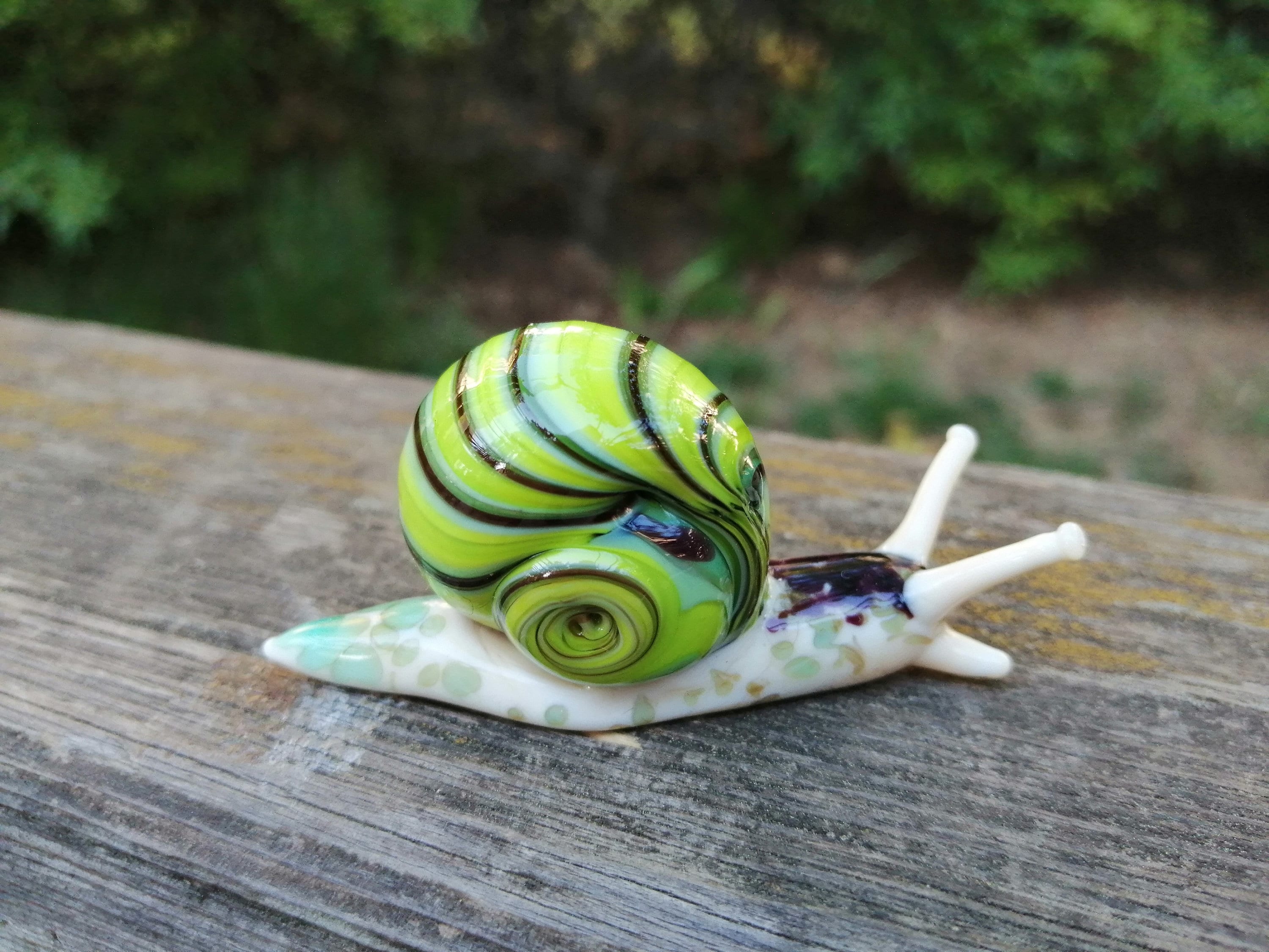 Glass snail glass snail figurine miniature snail glass Etsy