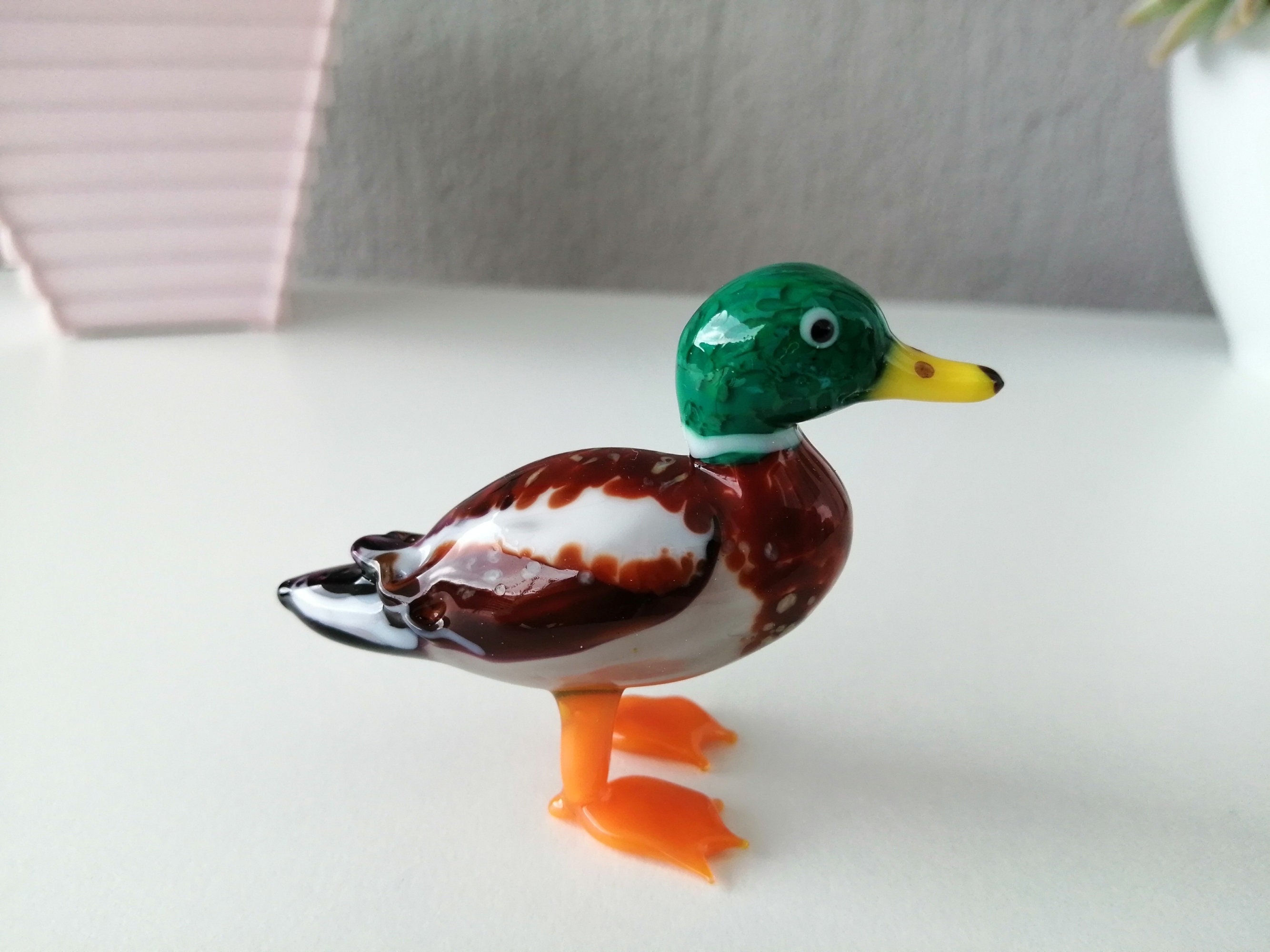 ムラーノグラスのアヒルの置物2体