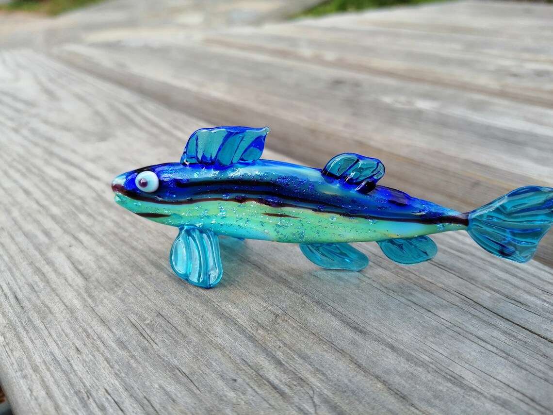 Glass Fish Hand Blown Fish Figurine Fish Ornament Art Glass Etsy