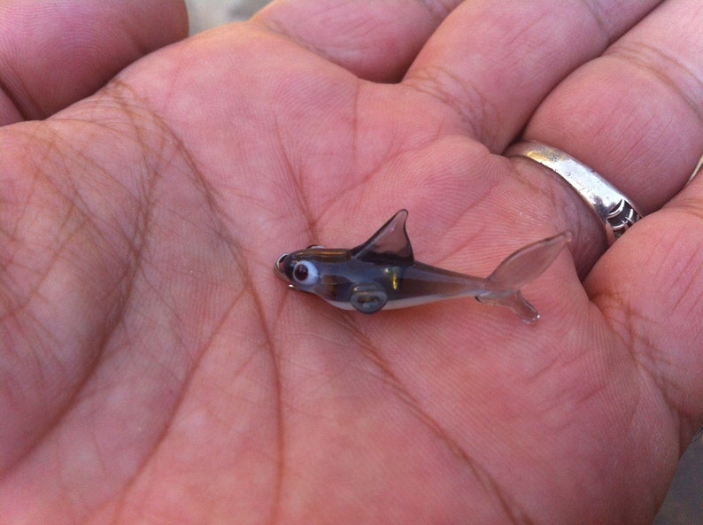 glass sea animals shark pendant glass glass shark jewelry murano shark pendant Glass shark glass shark pendant glass collectibles
