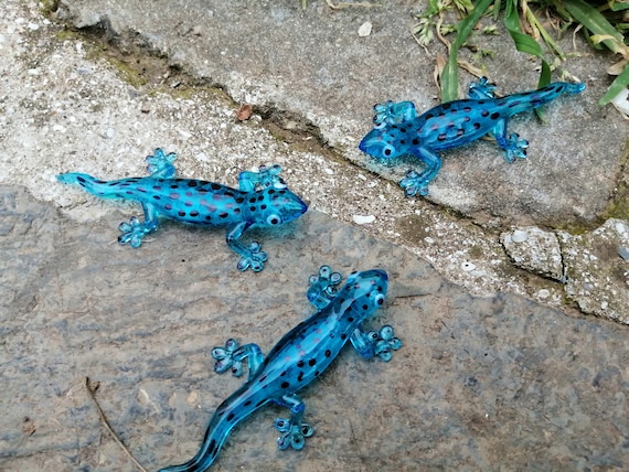 ガラスのトカゲの置物、ガラスのトカゲの飾り、ムラーノガラスのトカゲ