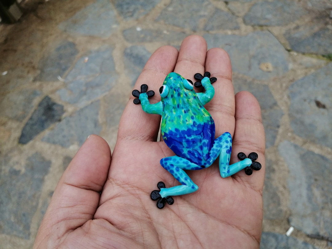 Glass Frog Hand Blown Glass Frog Figurine Frog Ornament Etsy