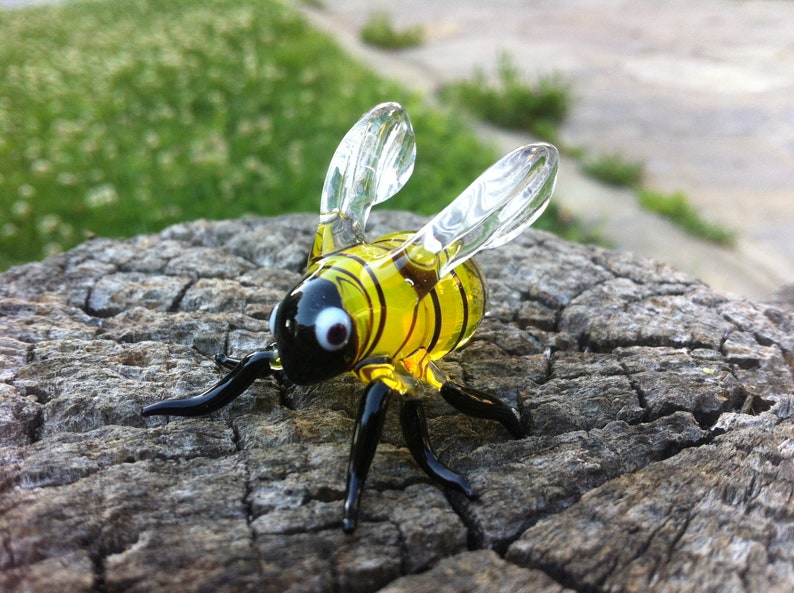 glass animals art glass bee hand blown glass bee murano bee figure glass honey bee glass insect bee ornament Glass bee figurine