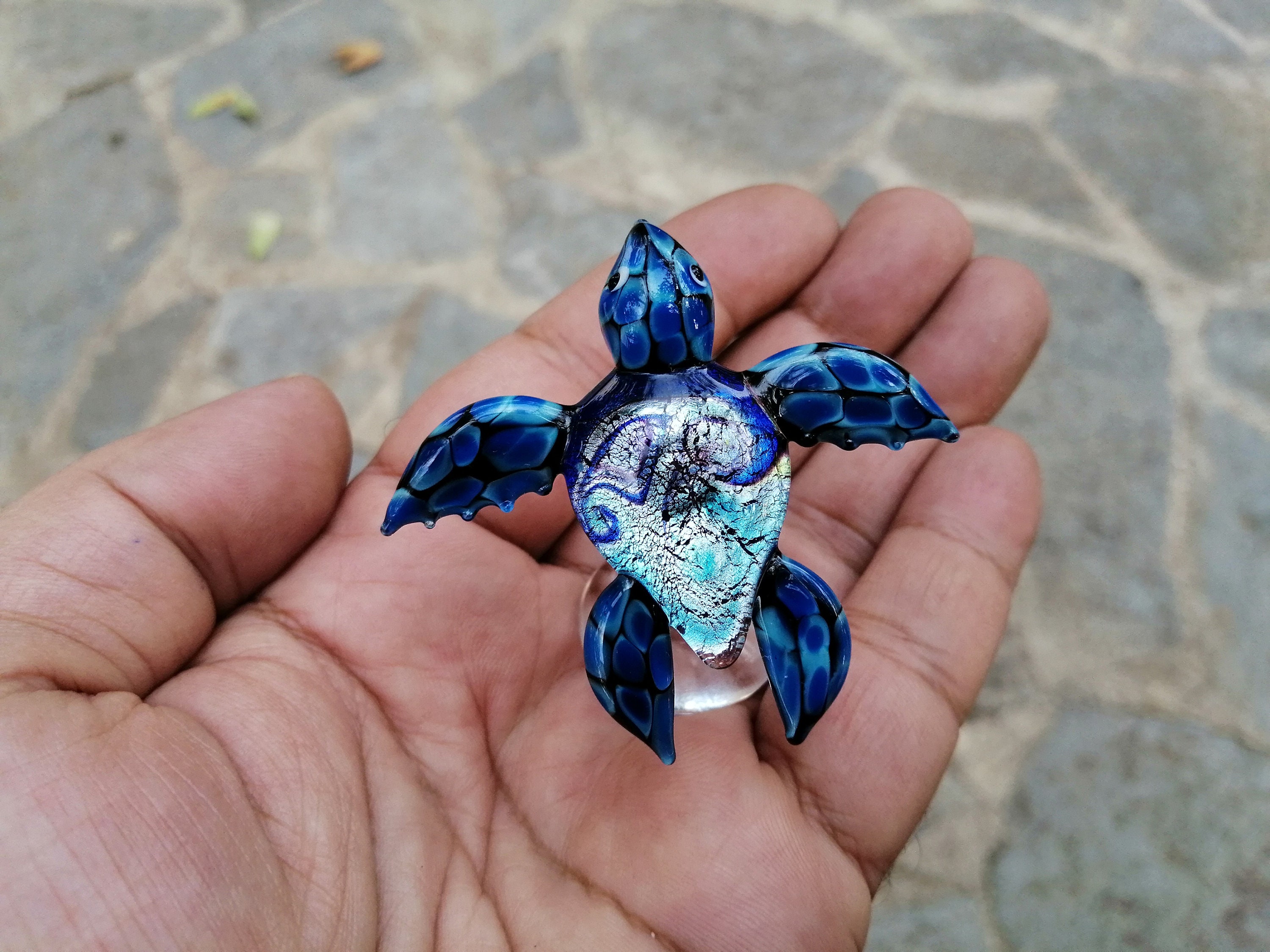 Glass Sea Turtle Hand Blown Glass Sea Turtle Glass Sea Etsy
