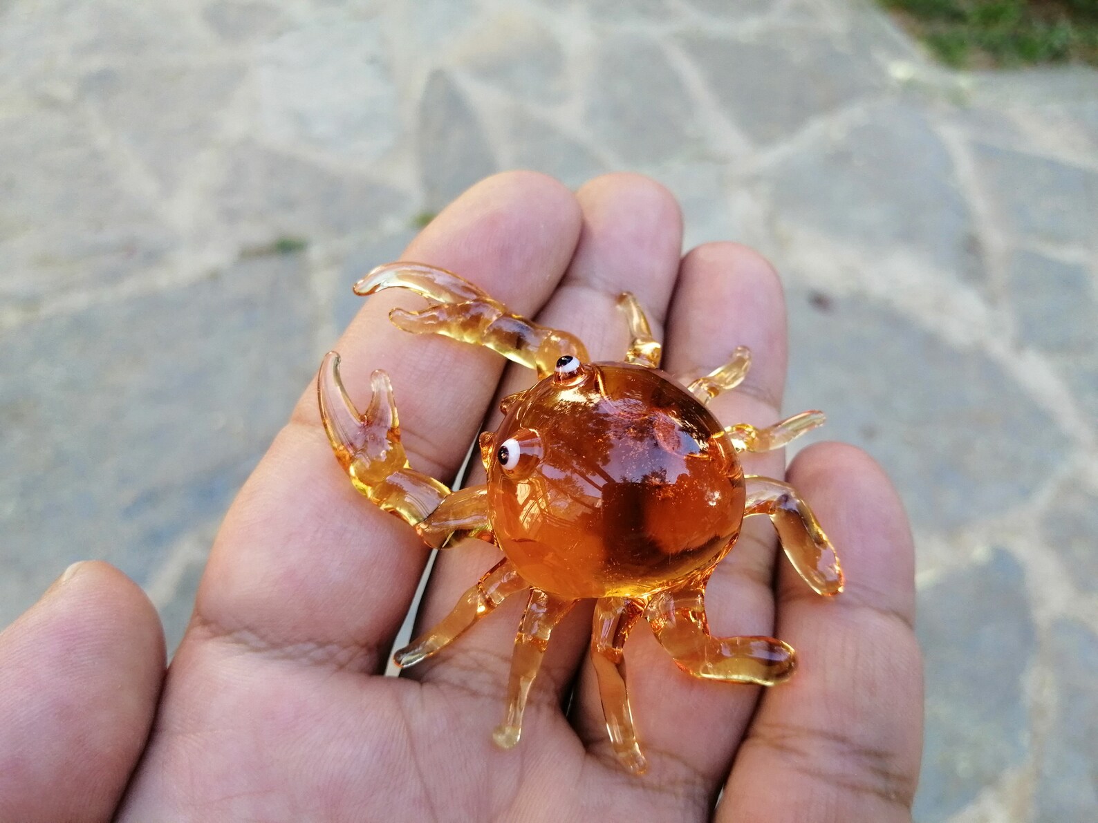 Glass Crab Crab Figurine Art Glass Crab Murano Crab Hand | Etsy