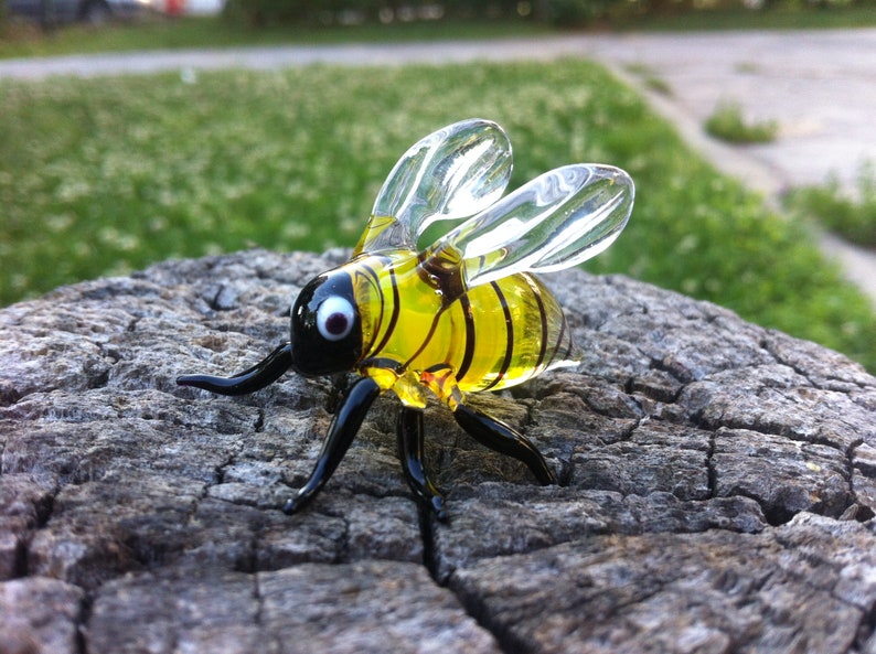 glass animals art glass bee hand blown glass bee murano bee figure glass honey bee glass insect bee ornament Glass bee figurine