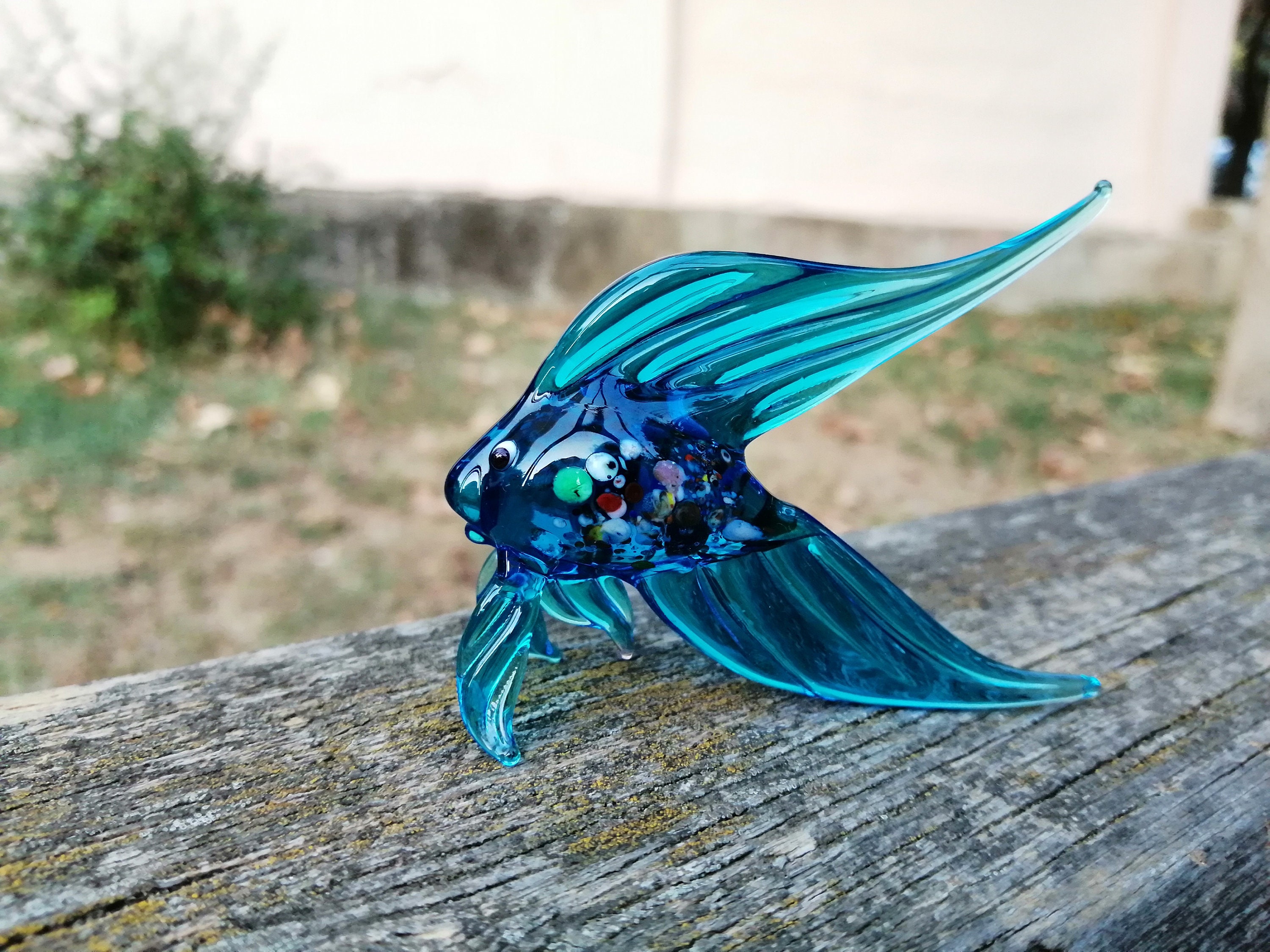 Glass Fish Hand Blown Fish Figurine Fish Ornament Art Glass Etsy Canada