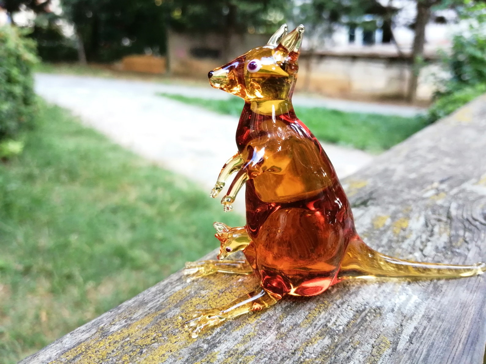 Glass Kangaroo Glass Kangaroo Figurine Hand Blown Glass Etsy Australia