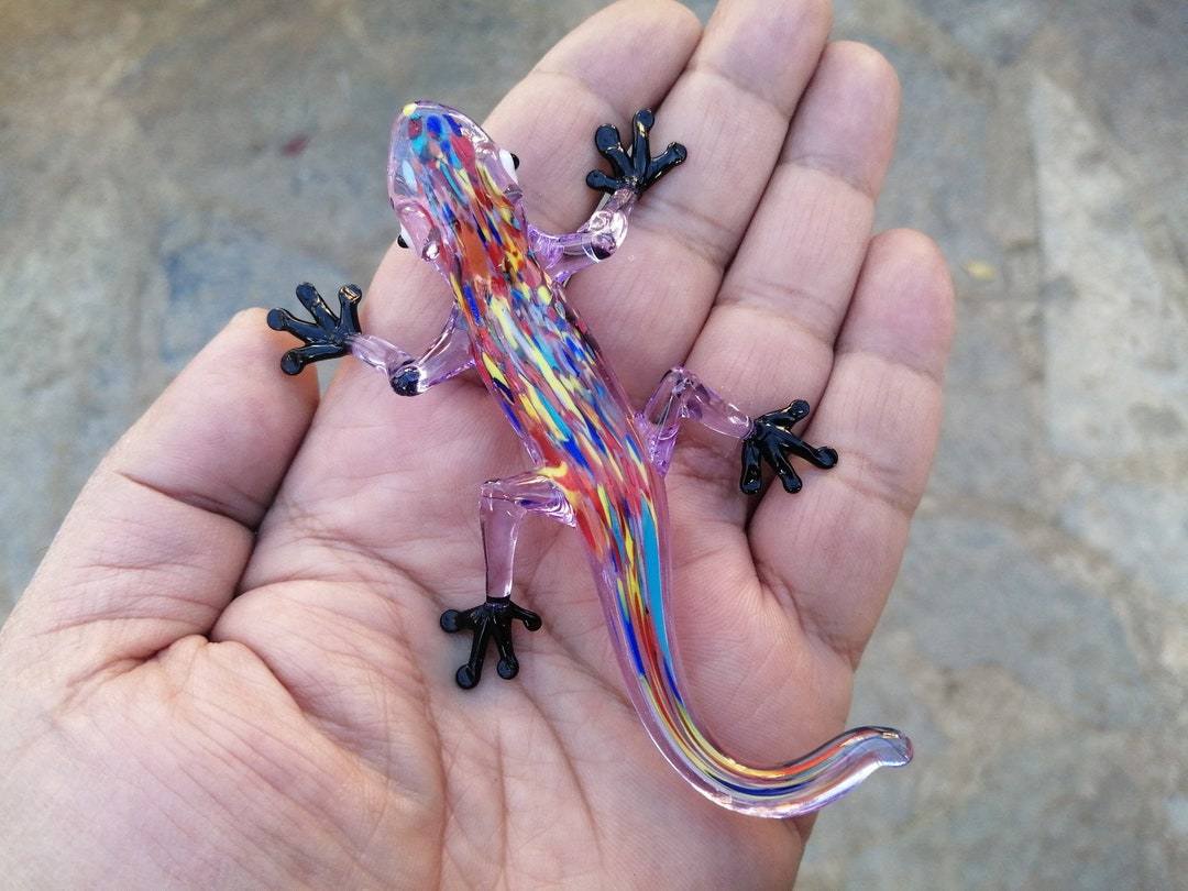 Glass Lizard Figurine, Glass Lizard Ornament, Murano Glass Lizard, Glass Reptiles, Glass Animals