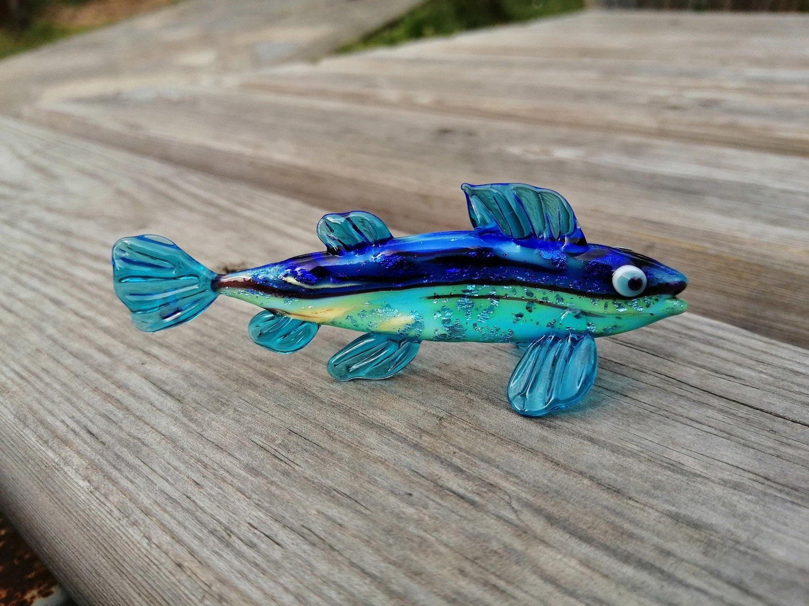 Glass Fish Hand Blown Fish Figurine Fish Ornament Art Glass Etsy