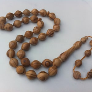 Olive wood tasbih, olive tree prayer beads, Turkish olive wood tasbih, wood tasbeeh, olive wood 33 beads, misbah, olive wood islamic rosary