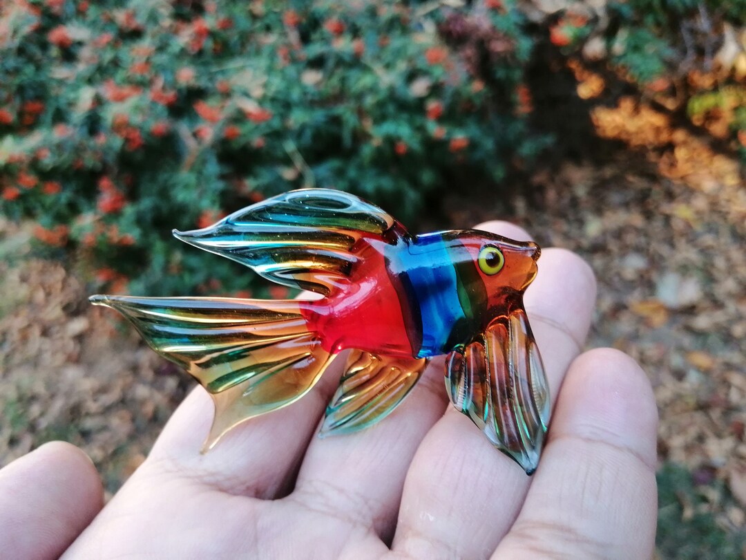 Glass Fish, Hand Blown Fish Figurine, Fish Ornament, Art Glass Fish