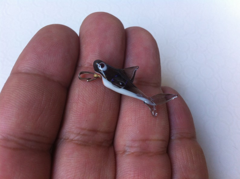 glass sea animals shark pendant glass glass shark jewelry murano shark pendant Glass shark glass shark pendant glass collectibles