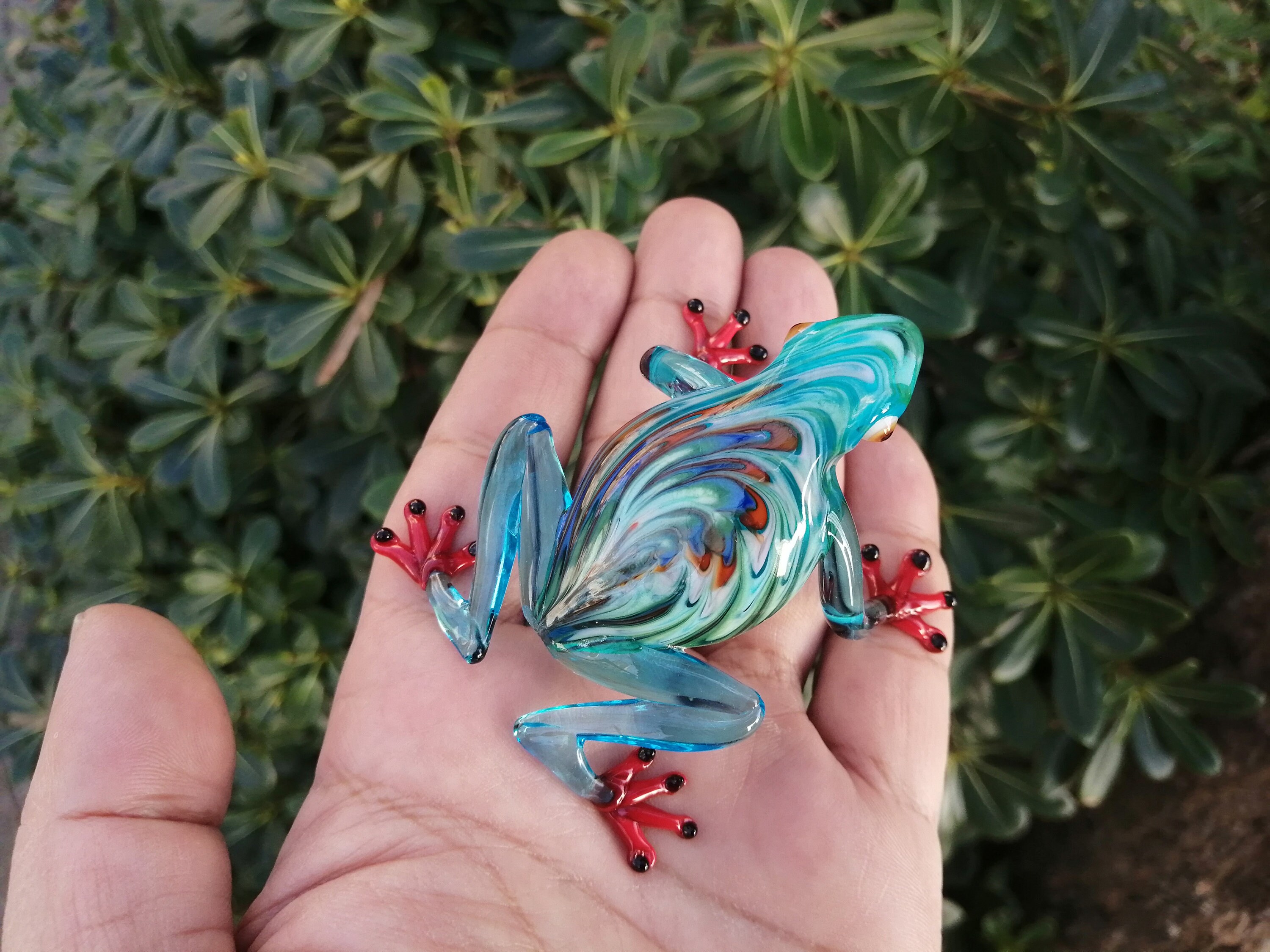 Glass Frog Hand Blown Glass Frog Figurine Frog Ornament Etsy