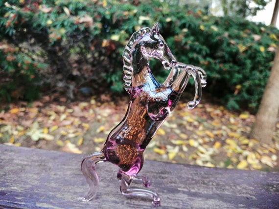 Murano（ムラーノ）ガラス置物「馬」 ガラスの馬、ガラスの馬の置物、ガラスの馬の飾り、跳ね馬の置物