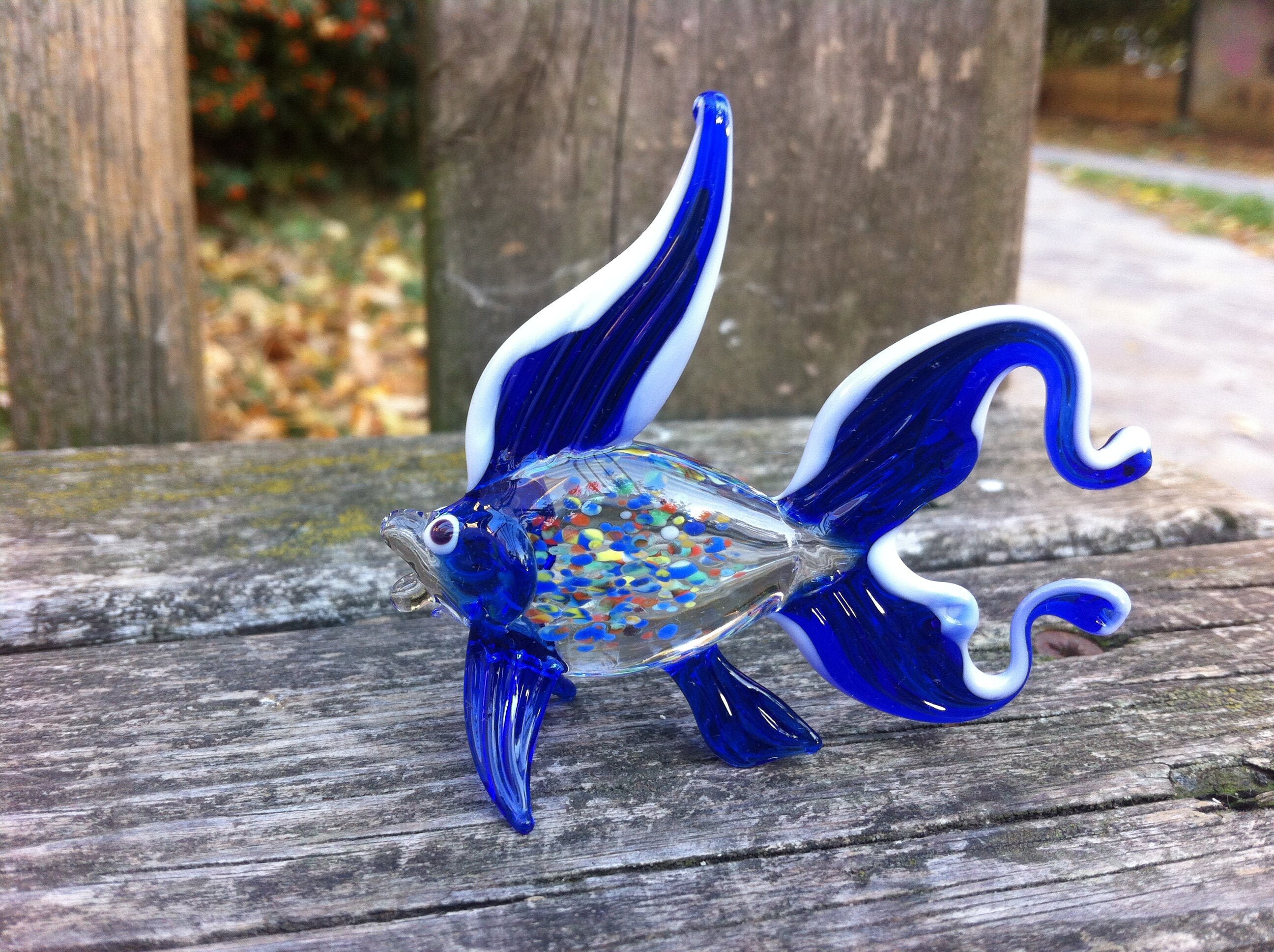 Glass Fish Hand Blown Fish Figurine Fish Ornament Art Glass Etsy