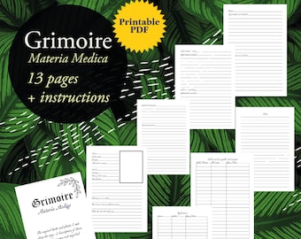 Grimoire Materia Medica Pages, Herbal Workbook (PDF Download)