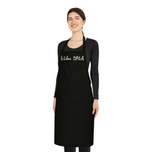Kitchen Witch Cotton Apron, wizard in the kitchen, witchy apron, boho chic, catchy quote