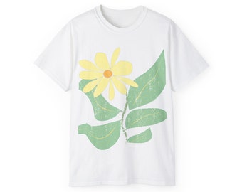 Beunruhigtes Blumen-T-Shirt, Boho Botanisches T-Shirt